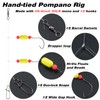 Dr.Fish 5 Pack Pompano Rigs Surf Fishing Rigs Snell Floats
