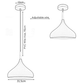 LEDSone Modern Mosque Shaped Orange Pendant Light Shade Industrial Hanging Ceiling Lighting Ideal for Dining Room Bar Clubs & Restaurants (1 Pack)