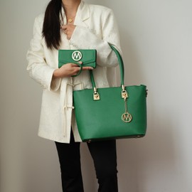 MKF Collection Shoulder Handbag for Women, PU Leather Pocketbook Crossover Top-Handle Purse Tote-Satchel Bag by Mia K