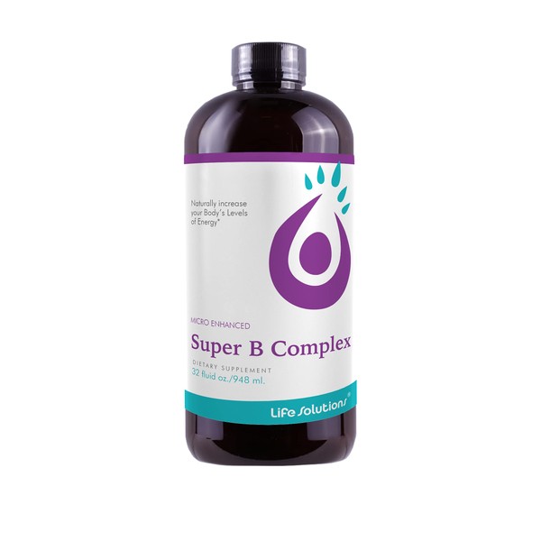 Life Solutions Liquid Super B Complex -32oz Naturally Increase Your Body's Levels of Energy
