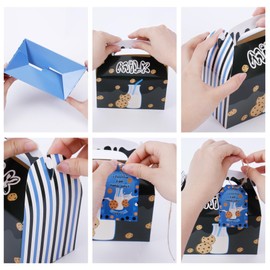 HAPPARTY 24 Set Milk and Cookie Goodie Treat Gift Boxes with Thank You Tags for Birthday Baby Shower Party Favor Decorations Supplies