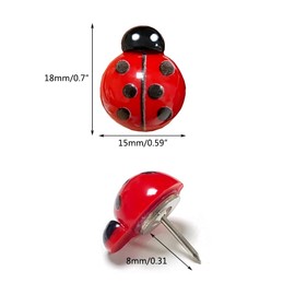 30 Pieces Ladybugs Push Pins Cute Thumb Tack Creative Pushpins Decorative Ladybug Drawing Pins for Photos Wall, Maps, Bulletin Board, Cork Boards, Whiteboard, Office or Home (Ladybugs)