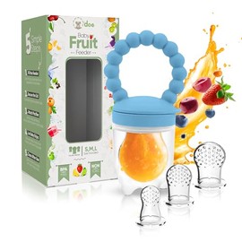 O’doe Fruit Feeder | Baby Fruit Feeder Pacifier with 1 Feeders and 3 Nipples | BPA-Free, Food-Grade Baby Food Feeder and Fruit Teether for Babies | Weaning Dummy Fruit Nibbler