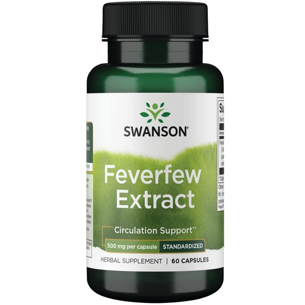 Swanson Feverfew Extract 500 Milligrams 60 Capsules