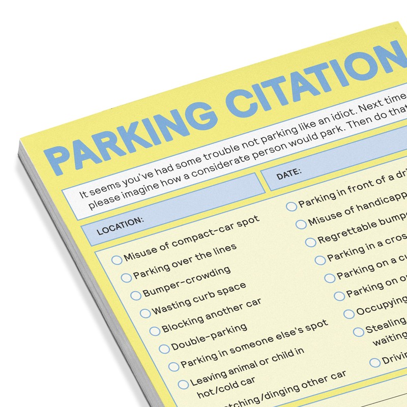 Knock Knock Parking Citation Nifty Note (Pastel Yellow) (Knock Knock