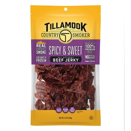 Tillamook Country Smoker All Natural, Real Hardwood Smoked Spicy & Sweet Beef Jerky, 10 oz Bag