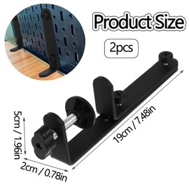 Clamp on Desk Pegboard, 2pcs Desktop Stand Pegboard Wall Organizer Peg Board Desk Clamp Pegboard Bracket Clip Tabletop Pegboard Display Stand Table Pegboard Panel Bracket Pegboard Desk Stand (Black)