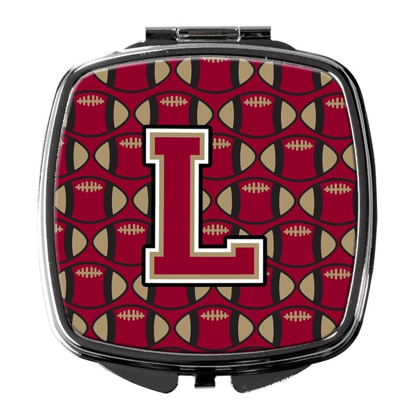 Caroline's Treasures Letter L Football Garnet and Gold Compact Travel