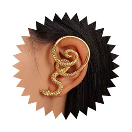 Yheakne Punk Snake Ear Cuff Earrings Gold Snake Cuff Wrap Earrings Gothic Snake Climber Cartilage Earrings Snake Serpent Climber Earrings Jewelry for Women