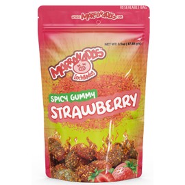 Marranadas Enchilados Spicy Gummies Mexican Candy Assortment, 12 Flavors, 3.1 oz Bags 4 Pack (Strawberry)