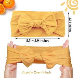 xutong 18 PCS Baby Headbands Soft Nylon Hairbands with Bows Girls Hair Accessories for Newborn Infant Toddler Kids Handmade