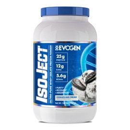 Evogen Evogen Isoject - Whey Protein Isolate | Ultra-Pure Whey Protein Powder with Ignitor Enzymes, BCAAs, and EAAs | Enhanced Absorption & Recovery | Cookies and Cream | 25 Servings