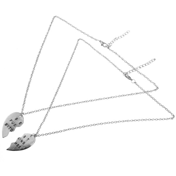 Micro Trader Modern Best Fucking Bitches Necklace 2 Parts Broken