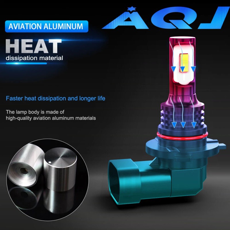 AQJ 9005 9006 LED Headlights Kit Combo Bulbs 8500K High