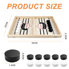 Crihovy Table Hockey Toy, Fast Sling Puck Game, Wooden Table Hockey Board Game, Bouncing Table Game, Portable Chess Board Set, Party Games, Table Desktop Game, Double Battle (35 x 22 x 2.3 cm)