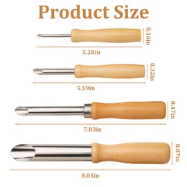 4 Pcs Straw Hole Puncher for Plastic Lids, Straw Puncher for Plastic Lids Lemonade, Stainless Steel Circular Clay Punch for Lemon Water and Milk Tea Lids