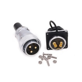 ZBLZGP WS28 3 Pin Metal Aviation Circular Bulkhead Connector 7AWG Gold Plated Contacts Heavy Duty Assembly Automotive Dustproof Resistance to Pressure 50A