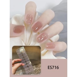 YUANLIFE EN32 Gel Nail Seal, Hand, Semi-hardened Nail Seal, Hardening Type, Nail Seal, Gel Nail, Just Stick, French Gel Nail, Long Lasting, Odorless, Short Nails, Office Nails, Nail Pies, Simple
