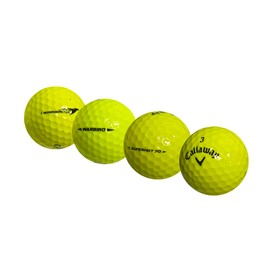 GolfBall Nut - 24 Recycled Golf Balls for Callaway Mix - Used Golf Balls Bulk 4A Near Mint Condition – Includes Mesh Bag – 24-Pack, Yellow