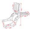 Motaux Passenger Sissy Bar with Luggage Rack Backrest for Kawasaki