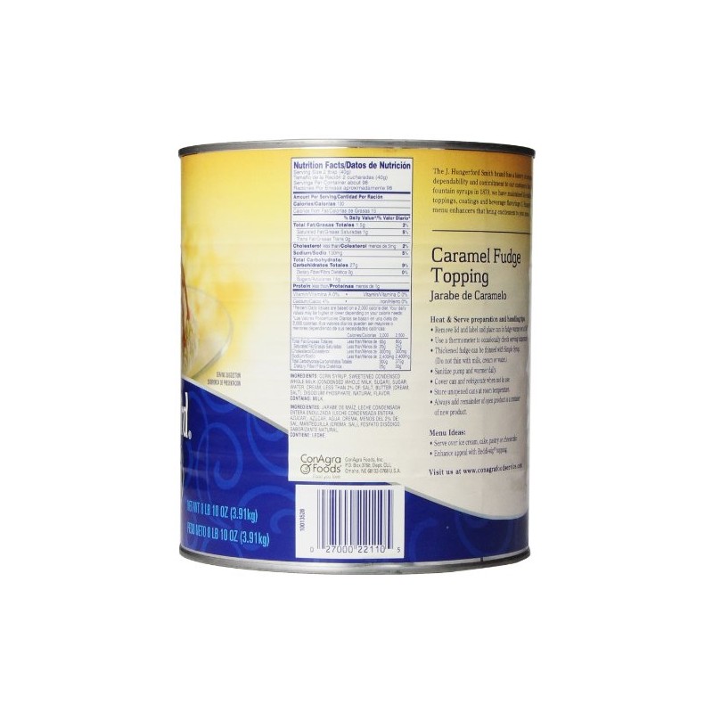 J. Hungerford Smith Fudge Topping, Caramel, 138 Ounce
