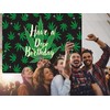Zliisang Weed Birthday Backdrop, 5.9 x 3.6ft, Polyester Fabric, Green