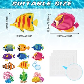 Pajean 48 Pcs Sea Life Cut Outs Tropical Fish Cutouts Sea Animal Cut Outs Under Ocean Accents Cutout with 60 Glue Point for Bulletin Board School Classroom Party Decoration(Fish)