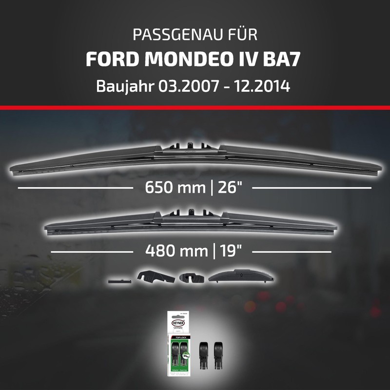 HEYNER® Windscreen Wiper Set Suitable for Ford Mondeo IV (03.2007-12.2014)