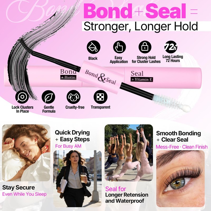 Yawamica Lash Clusters Kit 320pcs Eyelash Clusters D Curly 9-16mm