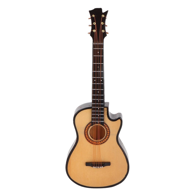 Minature Guitar Model Wooden Mini Musical Instrument Guitar Replica with