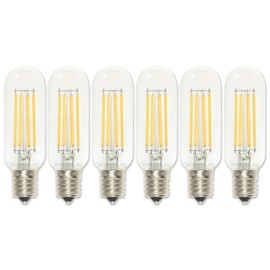 Westinghouse Lighting 5336020 5 Watt (60 Watt Equivalent) T8 Dimmable Clear Filament LED Light Bulb, Intermediate Base, 6 Pack