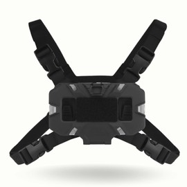 Let-Me-Be FoldPanel Chest Vest Set, Chest Rig Phone Mount for Plate Carrier Accessory Navigation Board, Outdoor Hiking Fishing Cycling Tactical Vest Wearable Phone Carrier for 4.7"-6.7" Screen (Black)