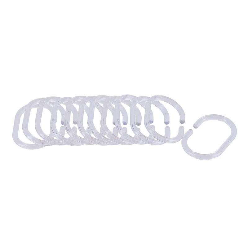 Tendance PVC Curtain Rings, Transparent, Set of 12