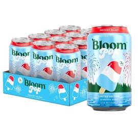 Bloom Pop Prebiotic Soda 12 Pack, Rocket Blast, 12oz Cans | Prebiotic Soda for Gut Health, Low Calorie Soda, No Caffeine, Healthy Soft Drink Alternative