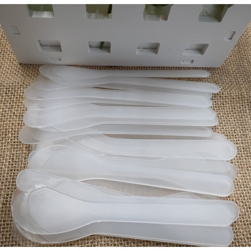 Ebonee 100 Pcs Plastic Cosmetic Mask Spatulas, 5 Inch Disposable