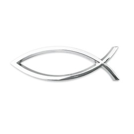 Jesus Fish Christian Car Decals Christian Fish Car Emblem Jesus Fish Car Stickers Plastic Chrome Sliver Symbol Fish Emblem for Car Truck Badge Bumper Stickers (Simple)