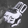 Harssidanzar Carbon Fiber Leather Motorcycle Gloves KM045UK White Black XXL