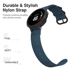 MoKo Watch Band for Garmin Forerunner 235, Fine Woven Nylon Adjustable Replacement Strap for Garmin Forerunner 235/220 / 230/620 / 630 / 735XT Smart Band - Blue
