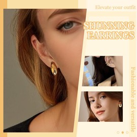 6 Pairs of Gold Hoop Earrings, Gold Hoop Earrings, Women's Gold Hoop Earrings, Gold Hoop Earrings Set, Hypoallergenic Earrings, Hoop Earrings, Lightweight Hoop Earrings, Gold for Girls (B)