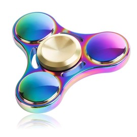 JUNAN Metal Rainbow Hand Spinners EDC Fidget Spinner Stress Reducer with High-Speed Bearing Fidget Finger Toys for ADHD Focus Anxiet