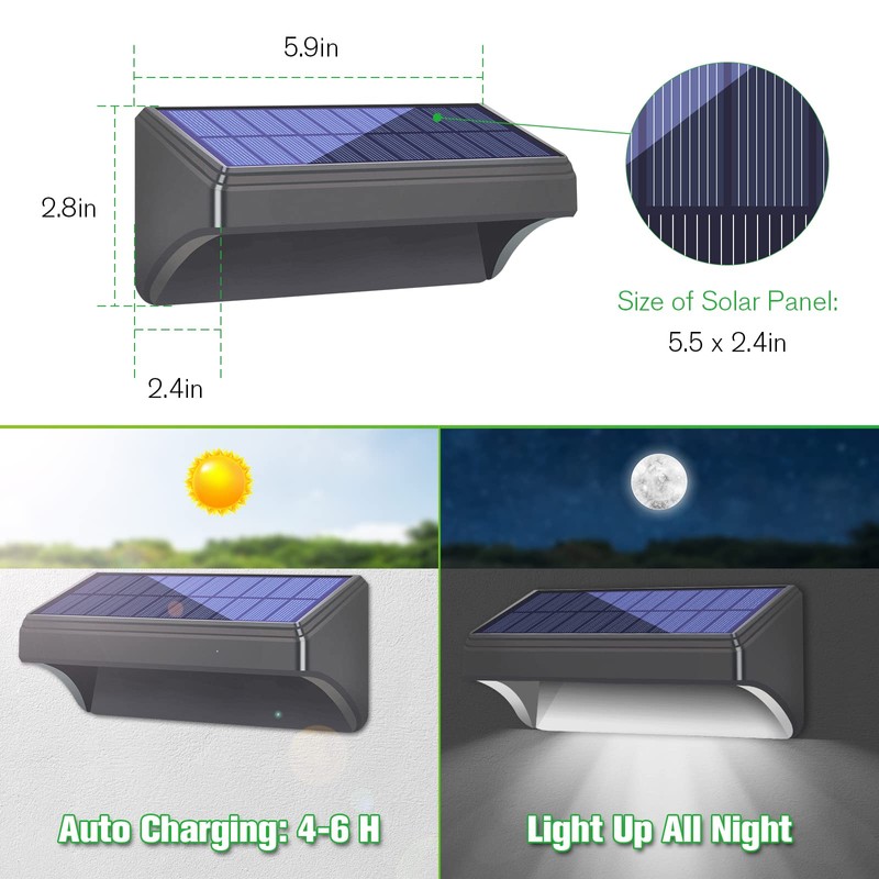 Bridika Solar Fence Lights, Fence Lights Fence Solar Lights Outdoor