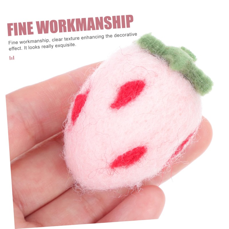 DOITOOL 10pcs Cute Felt Strawberry Crafts Hairband Decor for Home
