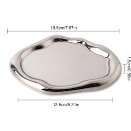 Yuaaoh Ceramic Jewellery Tray Cloud Small Jewellery Plate for Rings, Earrings, Necklaces, Jewellery Bowl, Silver Tray, Dressing Table, Birthday Gift for Women (Oblong)