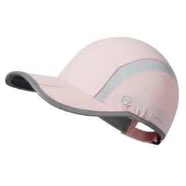 GADIEMKENSD Quick Dry Sports Hat Lightweight Breathable Soft Outdoor Run Cap (Folding Series, Light Pink)