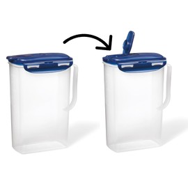 Starfrit LocknLock Plastic Juice Container - 68oz/2L - Airtight & Leakproof - 4-Sided Locking Lid