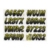 STIFFIE Whipline Jade/Black 3" Alpha-Numeric Registration Identification Numbers Stickers Decals