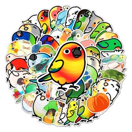 Stickers for Parrot Water Bottle|50 PCS Birdie Vinyl Waterproof Sticker for Water Bottle Laptop Skateboard Phone Car Decals for Party Favors Supplies Decor Gifts for Kids Teens Adults