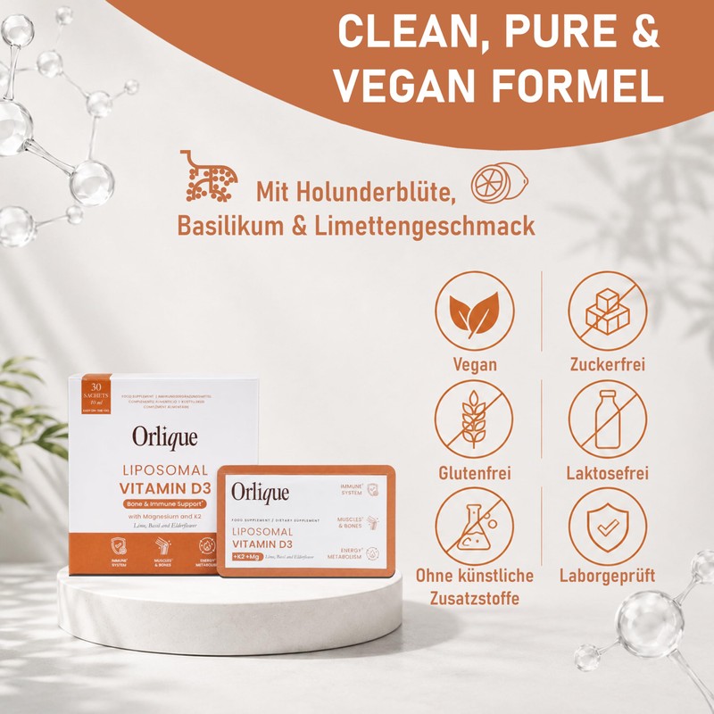 Liposomal Vitamin D3 K2 Magnesium Liquid - 30 Sachets -