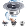 Upgraded Kitchen Sink Drain Strainer and Stopper Set 304 Stainless