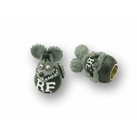 MOONEYES ラットフィンク(Rat Fink) エアバルブキャップ グレー ２個セット＿AC-RAF280GY-MON